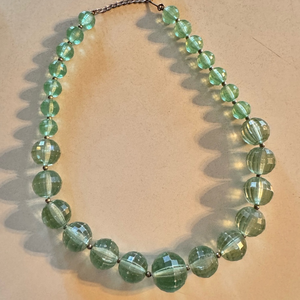Vintage Green Beaded Necklace